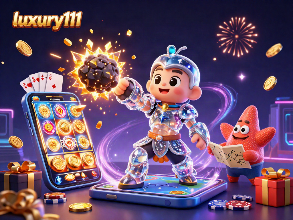 Experience immersive slot excitement with luxury111, featuring a vibrant galactic scene and dynamic gaming elements.