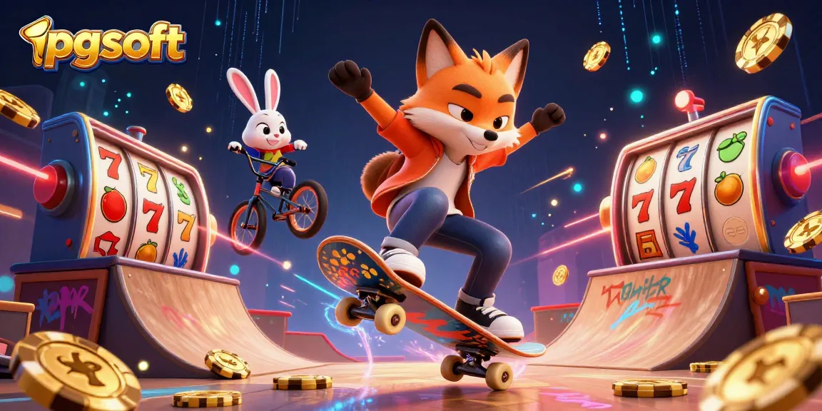 Play exciting games with pg soft in a vibrant vivid casino-themed 3D illustration featuring dynamic characters and elements.