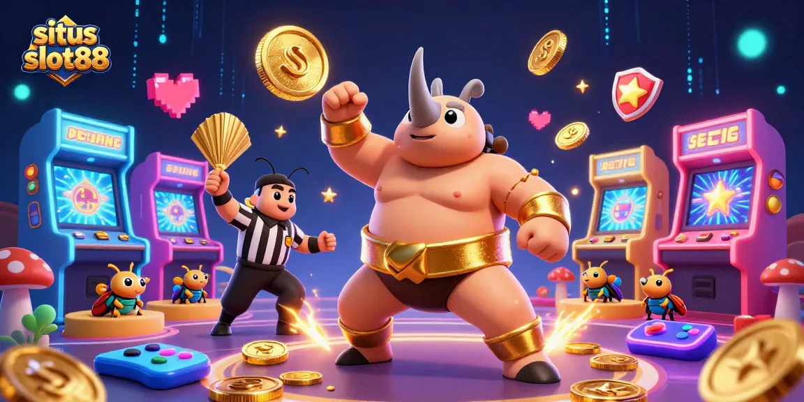 Menangkan hadiah di situs slot88 dengan ilustrasi kejuaraan kasino yang penuh energi.