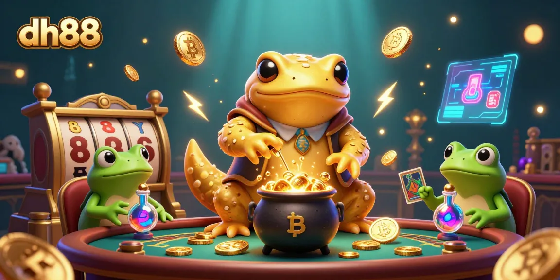 Experience the thrilling magic of dh88 with a golden salamander alchemist and vibrant casino elements.
