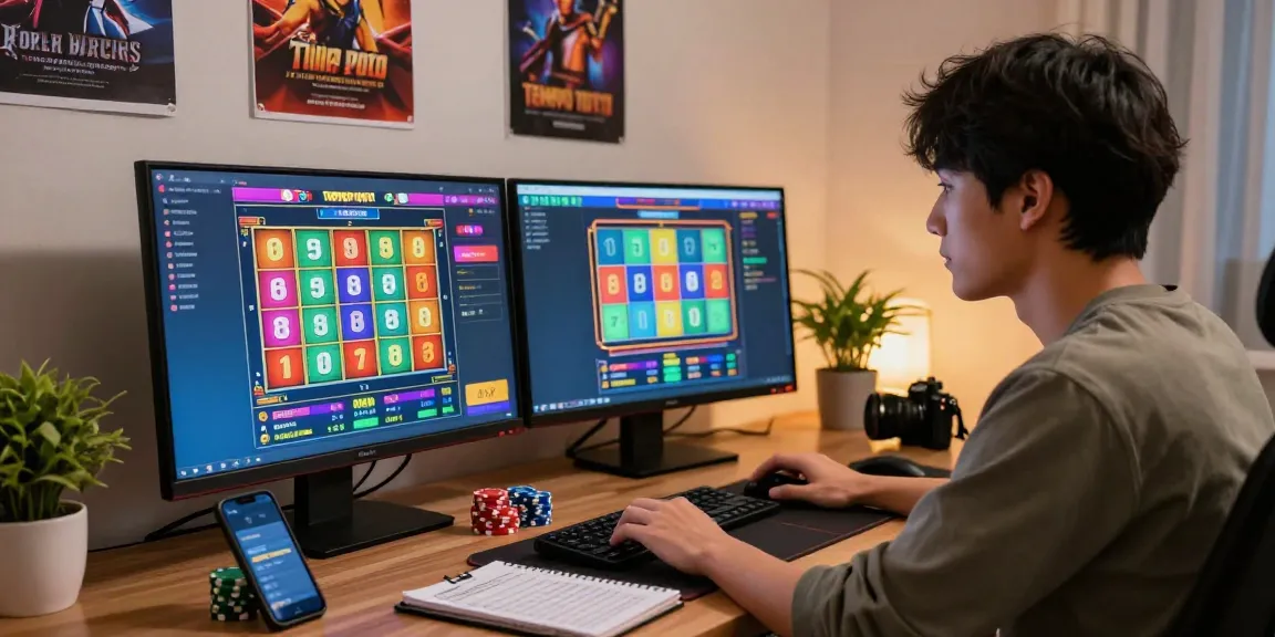 Intense online gaming session with a player focused on Tempo Toto daftar and live togel games in a comfortable environment.