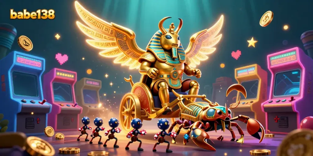 Permainan slot seru di babe138 dengan simbol jackpot dan harta karun menanti pemain.