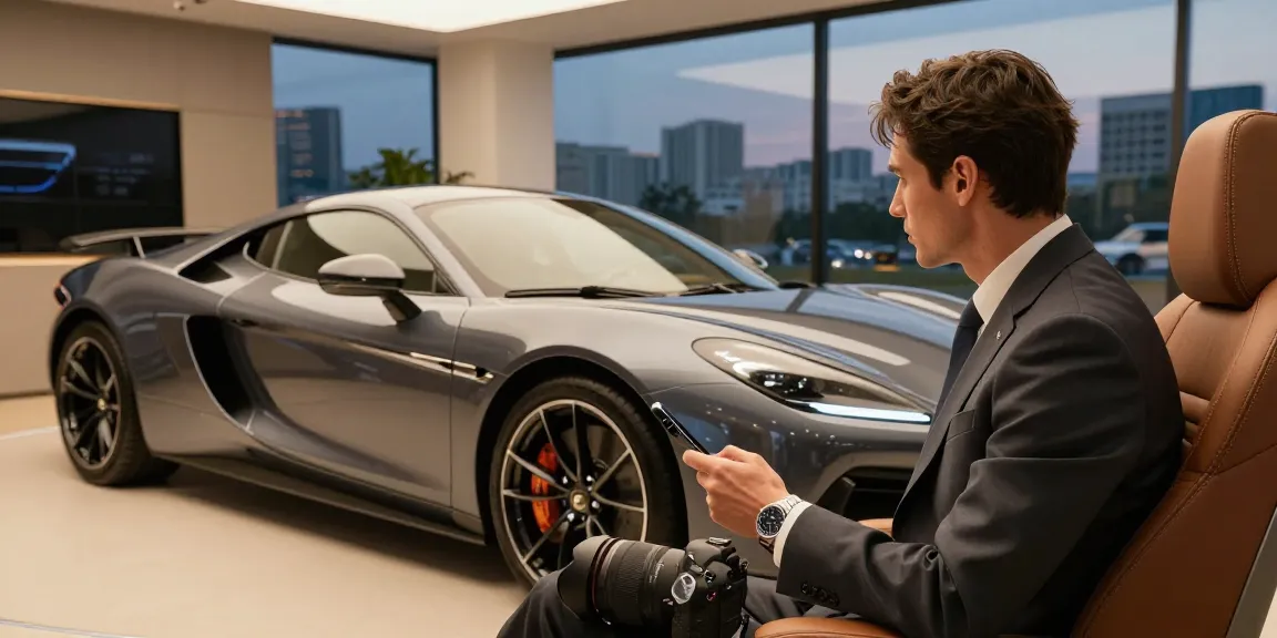 LUXURY 777 mobil sport mewah di showroom dengan suasana yang elegan dan menarik.