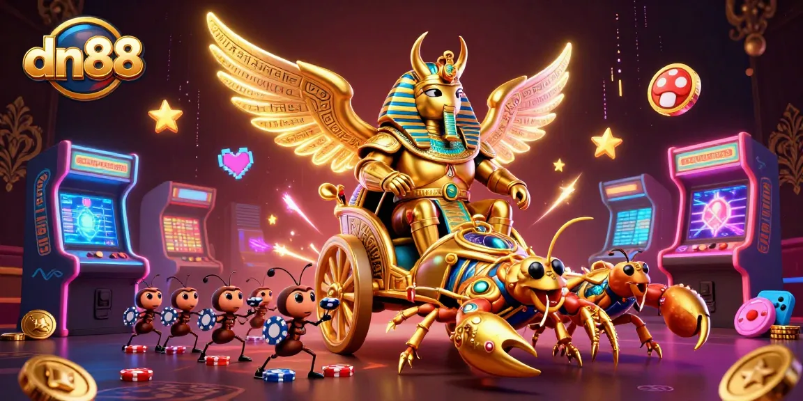 Join the excitement at dn88 as a golden beetle and scorpions lead a thrilling casino adventure.